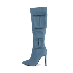 RAID Hazelle Knee High Boot in Denim