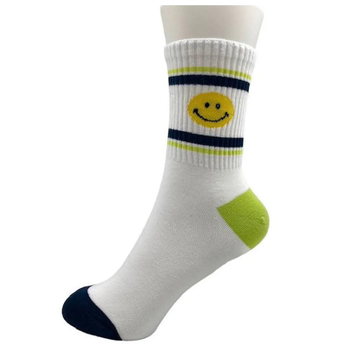 Retro Smiley Half Crew Socks