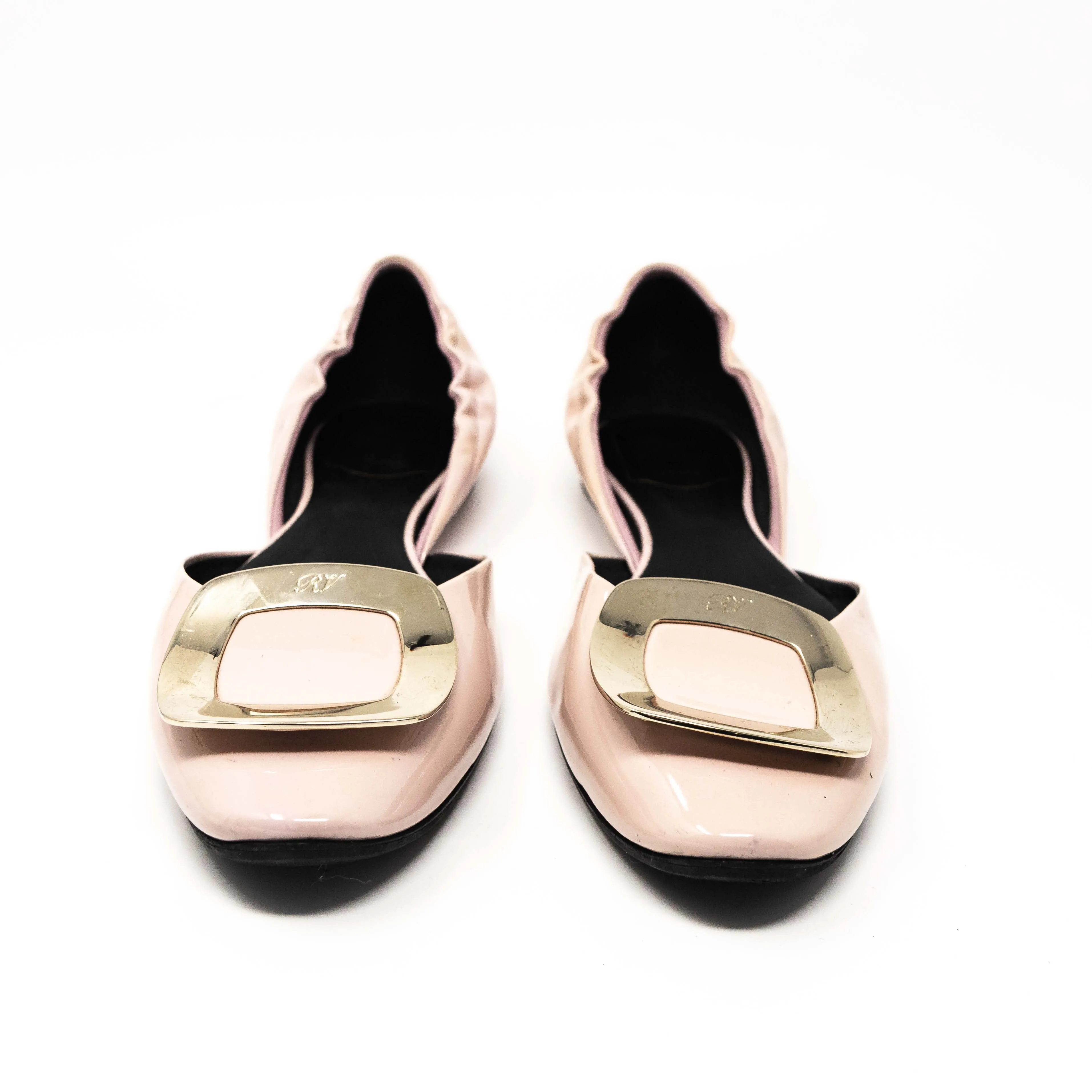 Roger Vivier Pink D’Orsay Flats 37.5