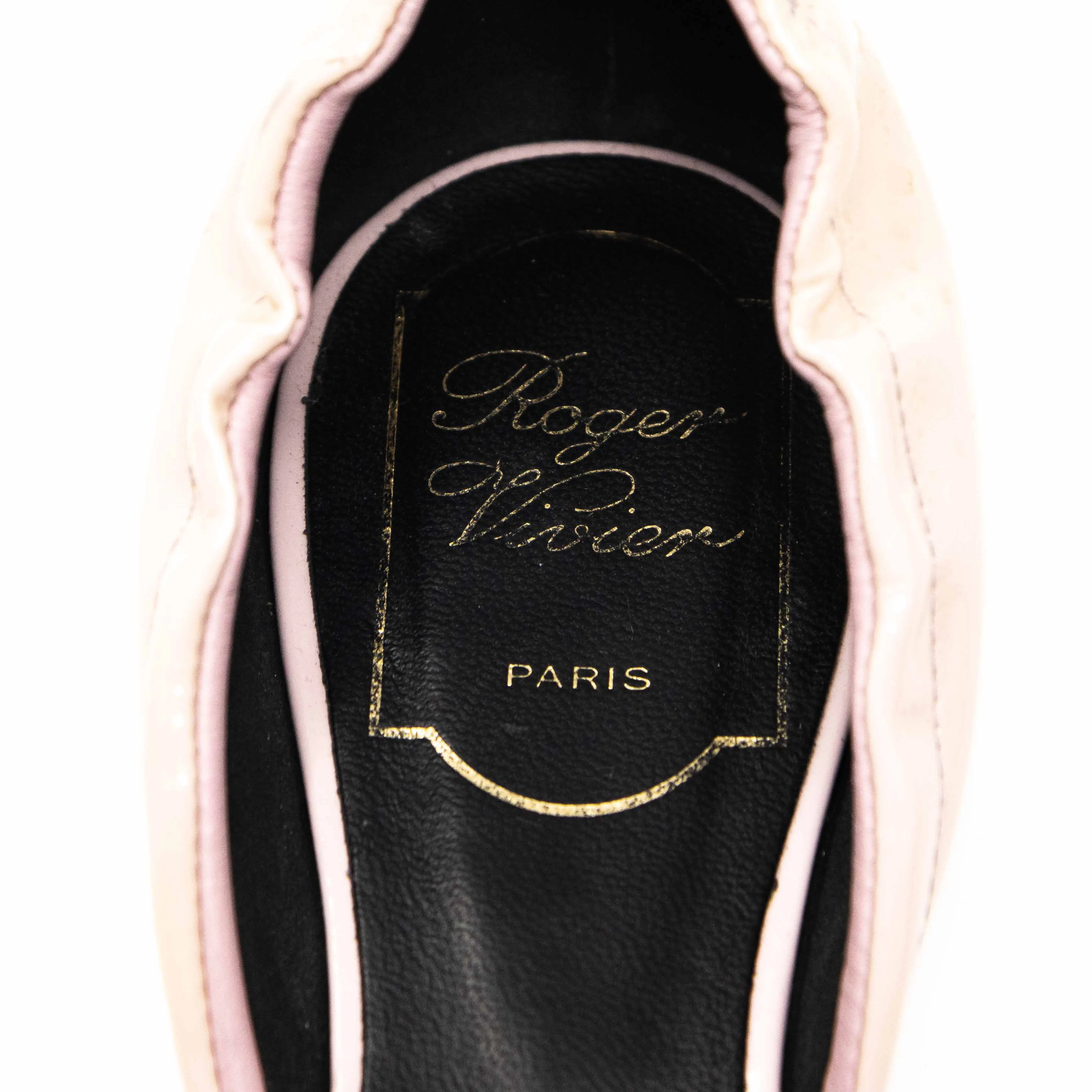 Roger Vivier Pink D’Orsay Flats 37.5