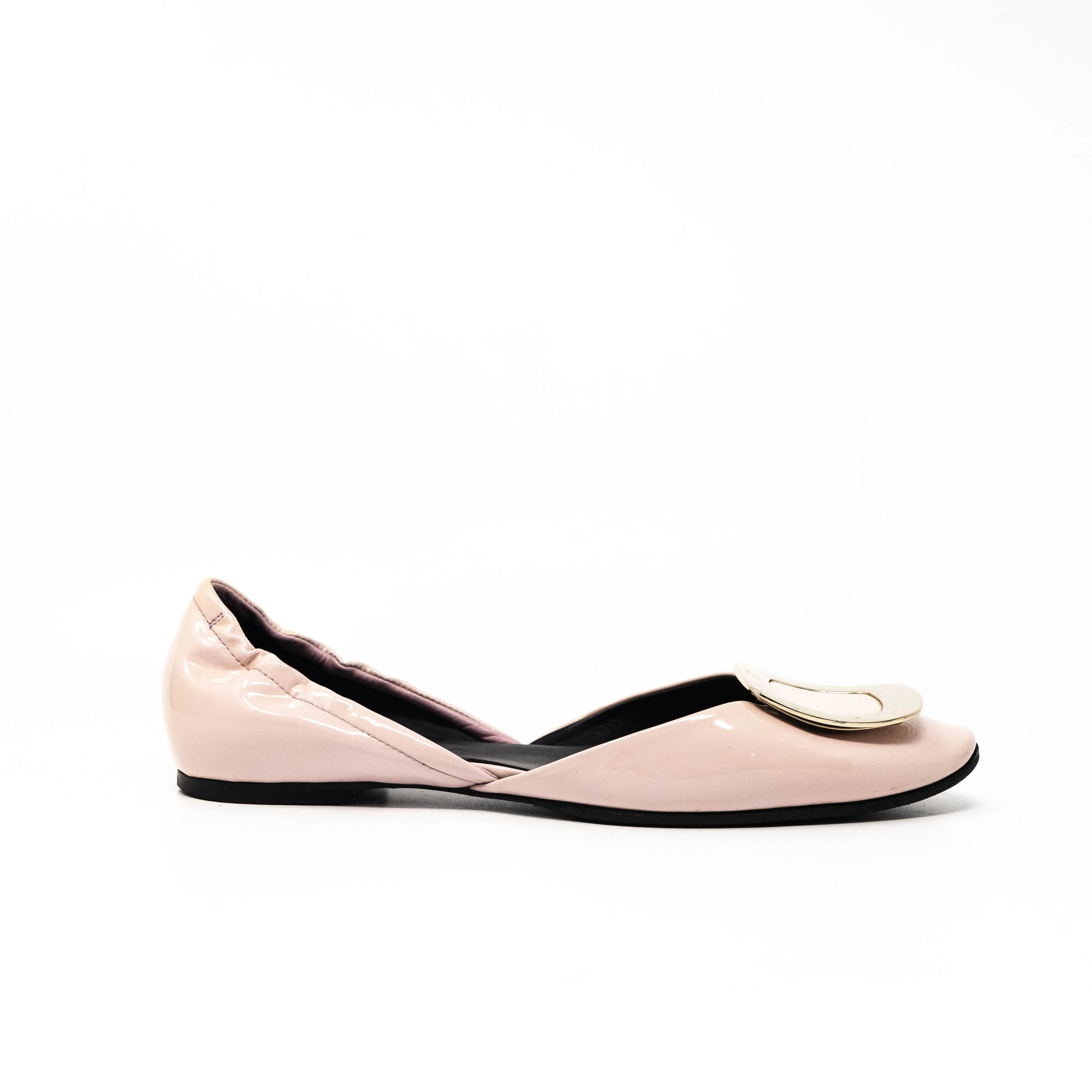 Roger Vivier Pink D’Orsay Flats 37.5