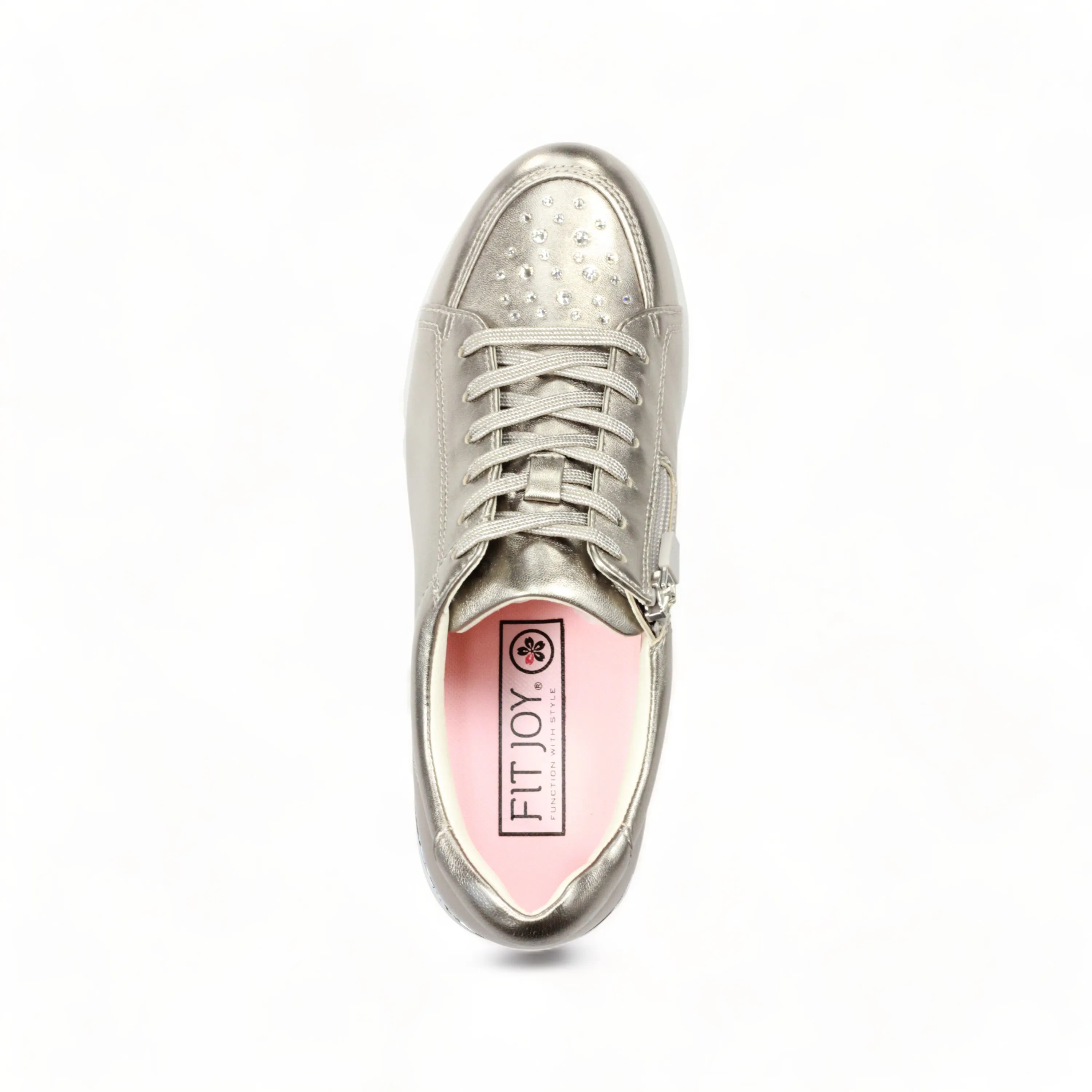 Sheepskin Raised heel sneakers with Swarovski crystals #FJ125