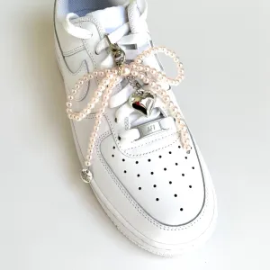 Shoelace Charm - Pearl Light Pink Bow