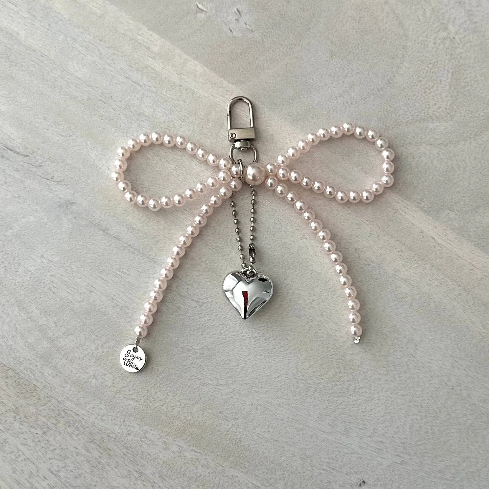 Shoelace Charm - Pearl Light Pink Bow