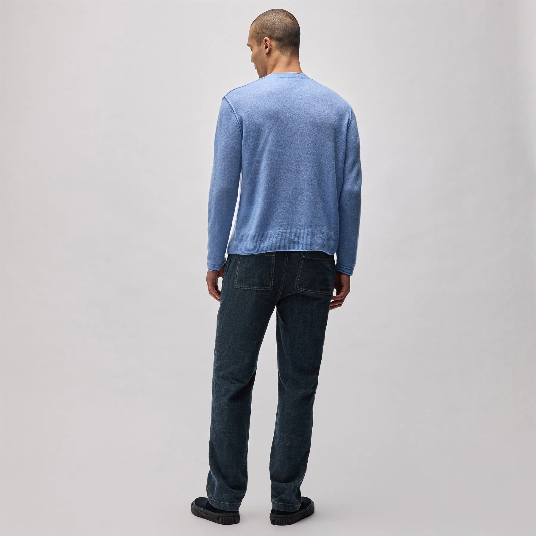 Soft Featherweight Cashmere Crew - Coast