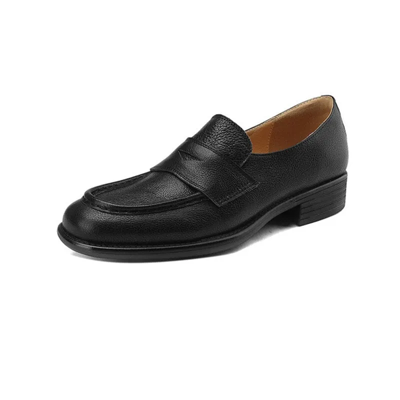 Soft Leather Penny Loafers for Women in Coffee/Black US5 to US10