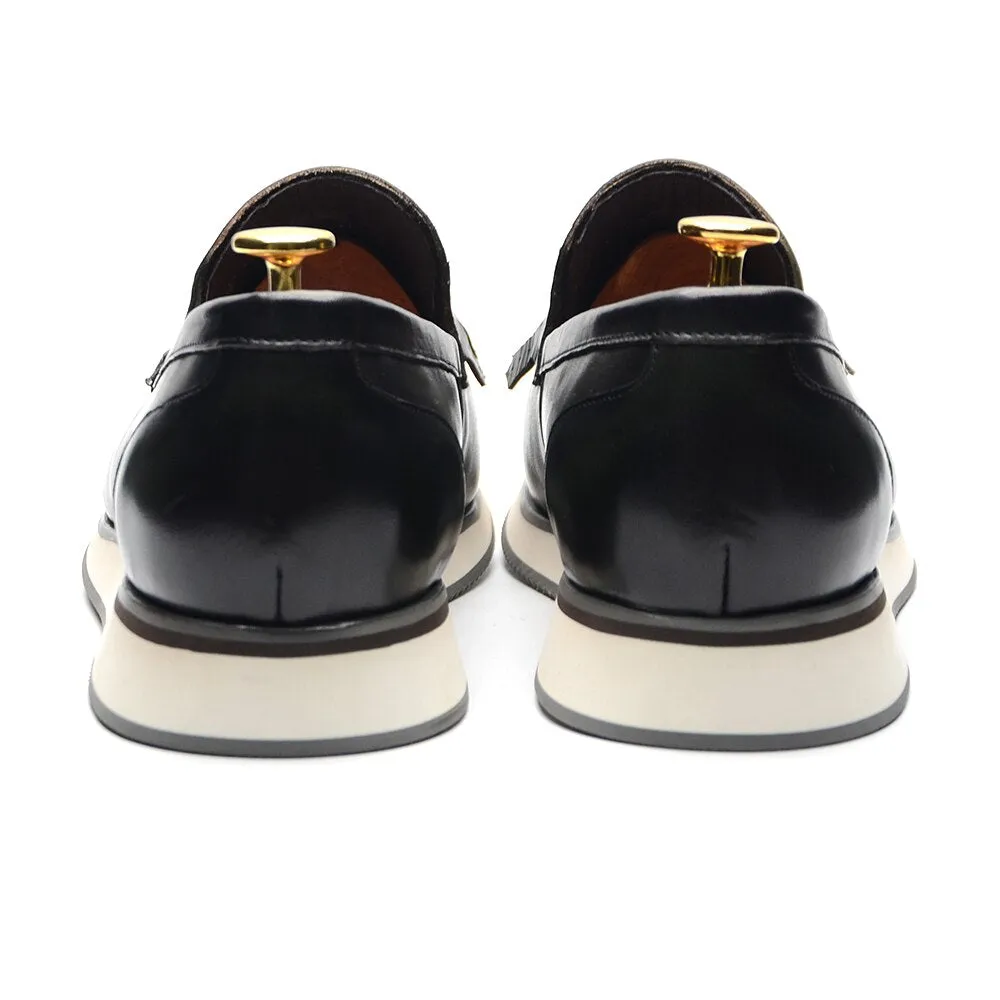 Solid Genuine Leather Slip-on Loafers