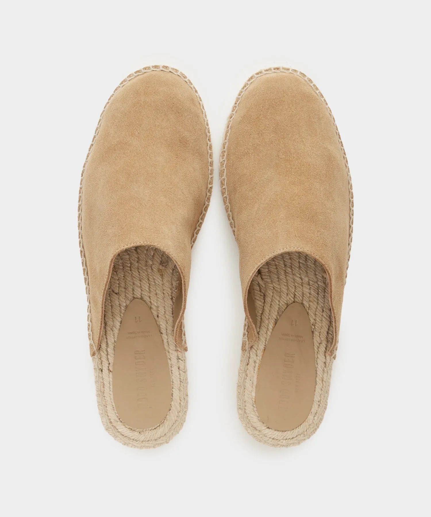 Suede Espadrille Mule in Natural