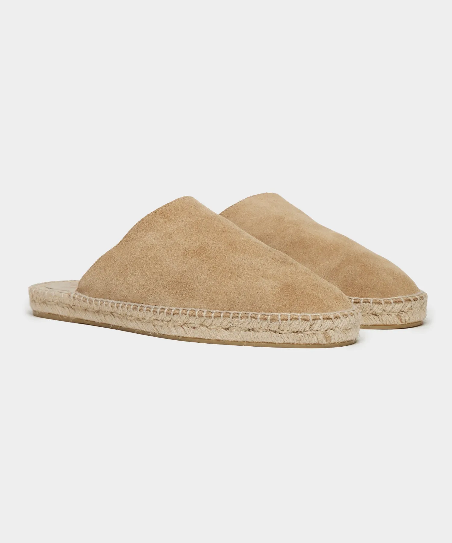 Suede Espadrille Mule in Natural