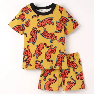 Tiger Printed Tshirt Short Set