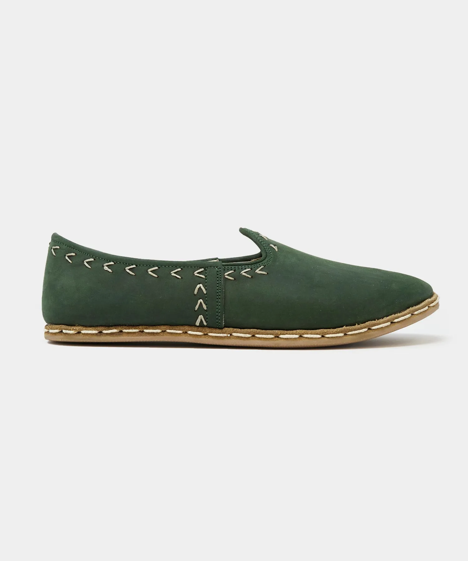 Todd Snyder X Sabah Leather Slip-On in Dark Green