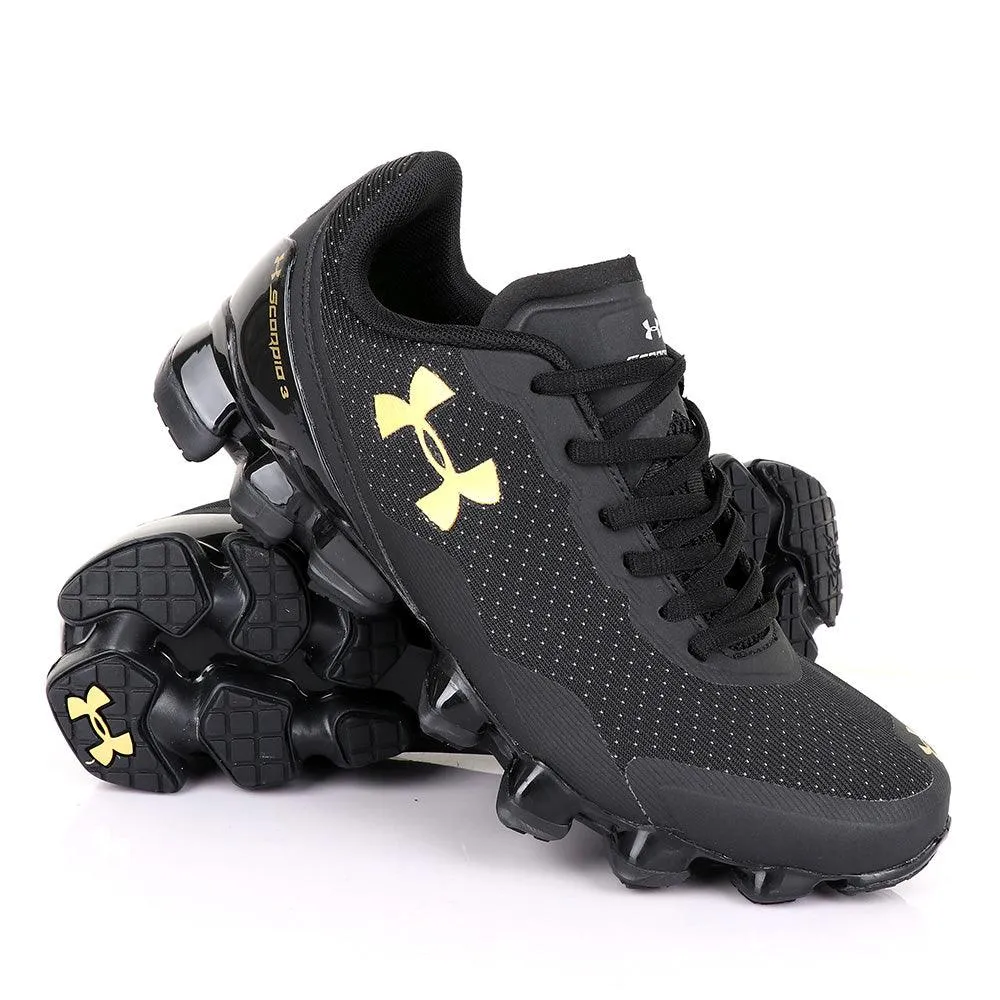 Under Armour Scorpio 3 Black with Gold Crest Sneaker