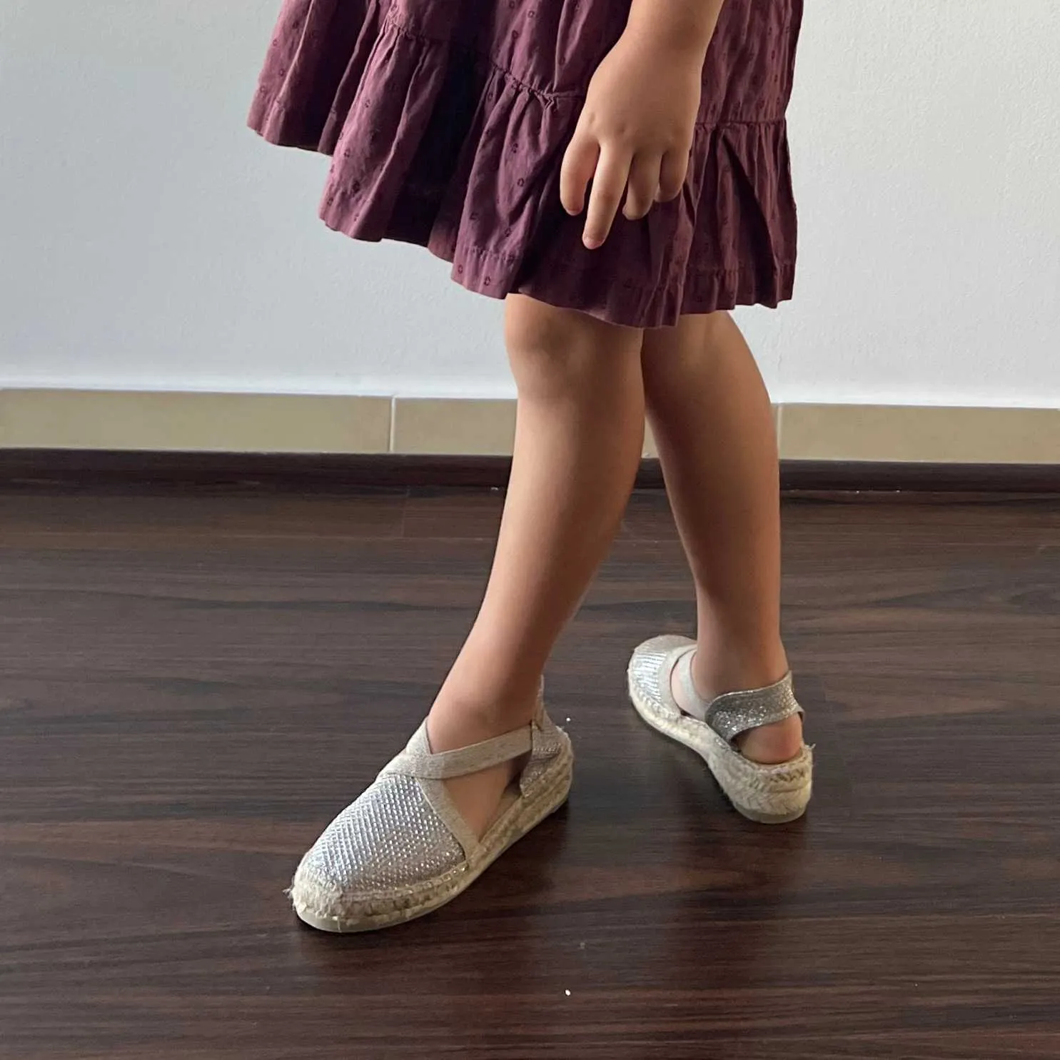 Vegan Metallic Wedge Espadrille for Kids - Edita-S