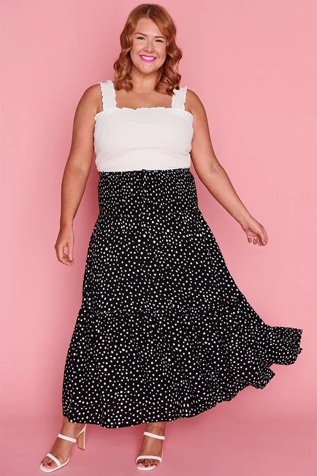 Willy Black Irregular Spot Skirt