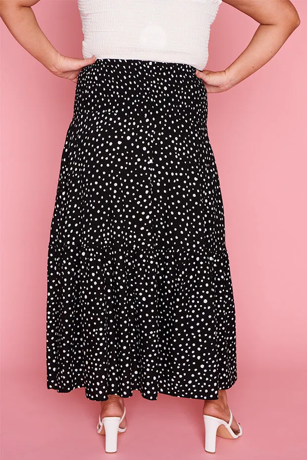 Willy Black Irregular Spot Skirt