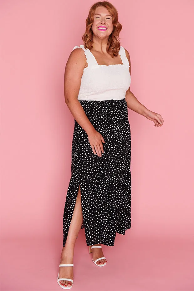 Willy Black Irregular Spot Skirt