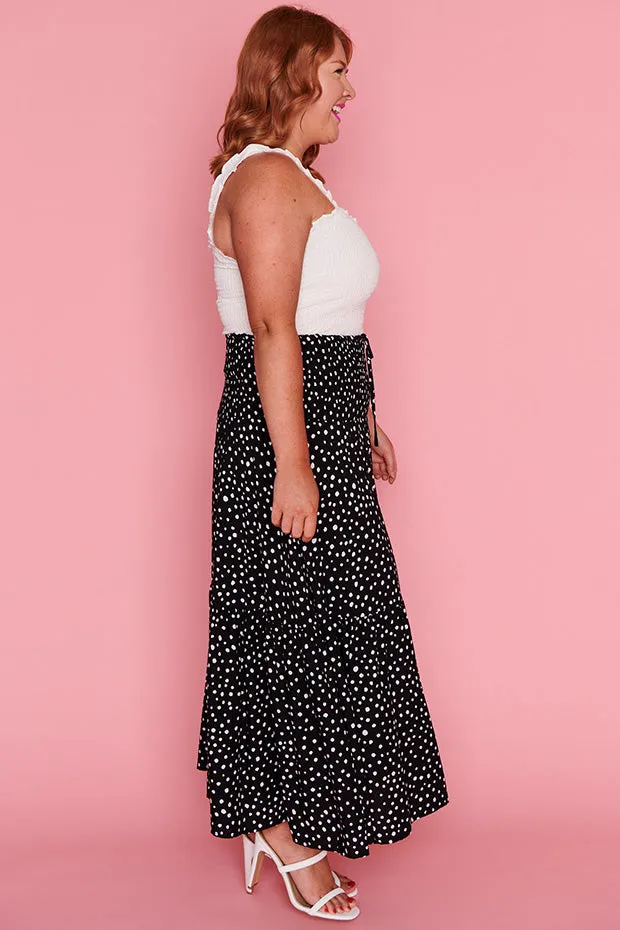 Willy Black Irregular Spot Skirt