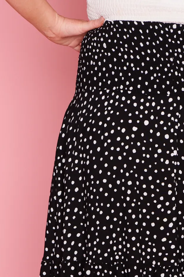 Willy Black Irregular Spot Skirt