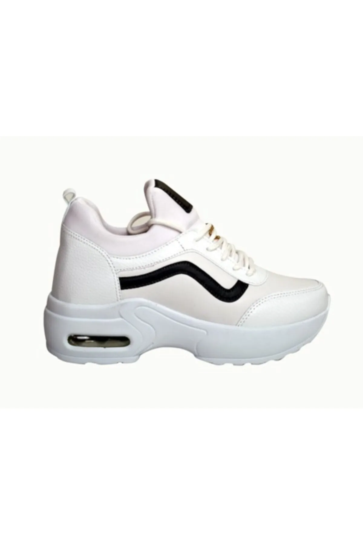 Women-s Sport White Comfortable Elastic Daily Walking Airy High-Sole Shoes