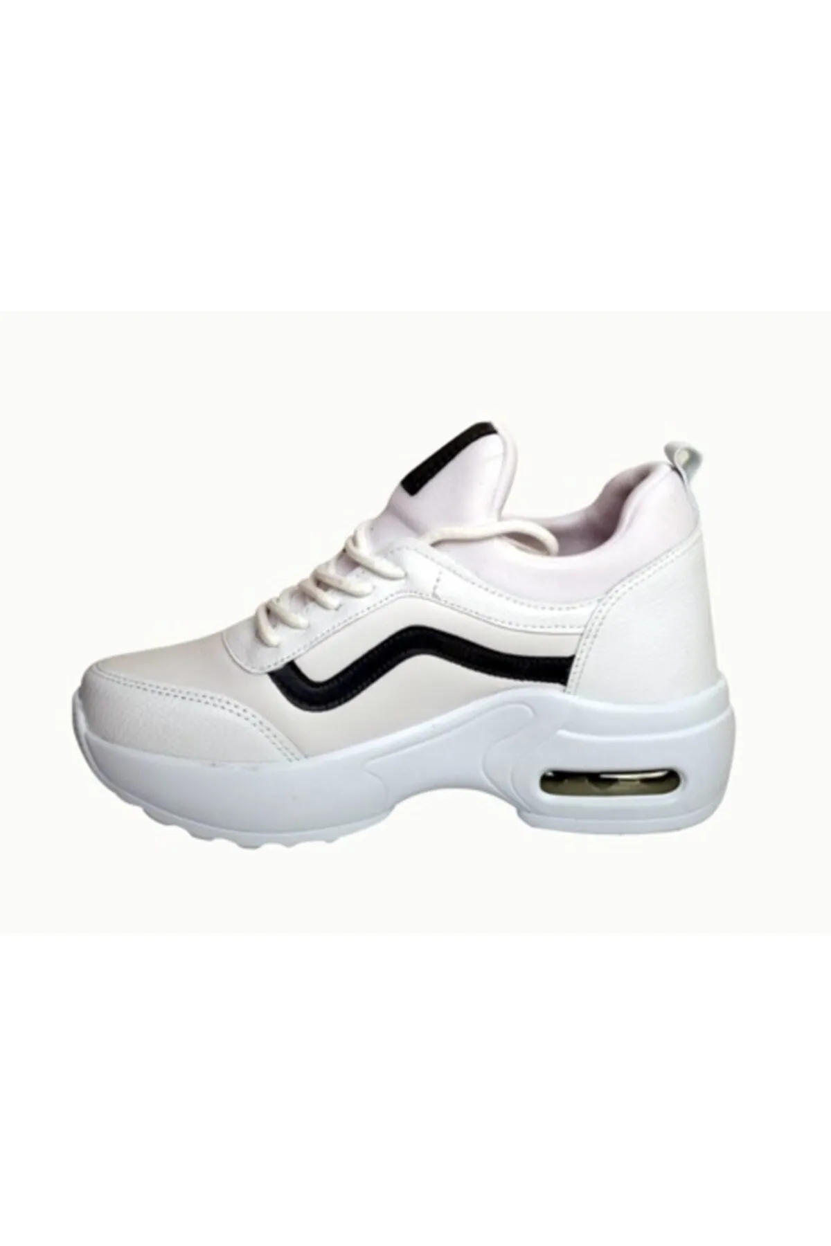 Women-s Sport White Comfortable Elastic Daily Walking Airy High-Sole Shoes