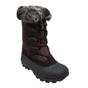 Women's Nylon Winter Brown Leather Boots