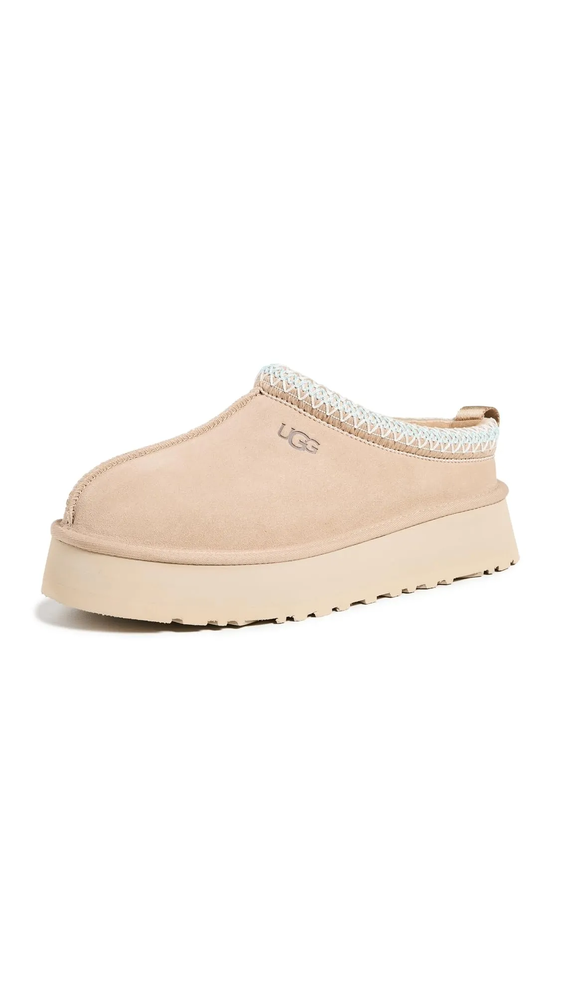 Women's Shoes UGG TAZZ Platform Suede Slippers 1122553 SAND